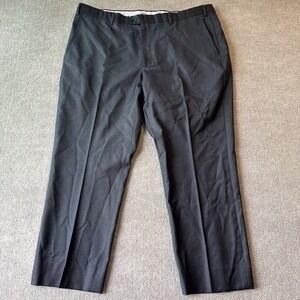 Santorelli Loro Piana 42 Dress Pants Charcoal Roma Flat Front Wool Straight DA14